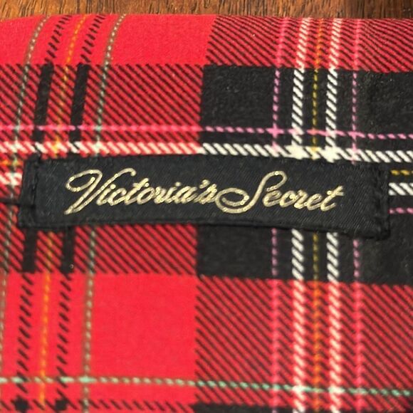Victoria's Secret Signature Satin Slipper Plaid Red Size Medium 7-8 - Picture 3 of 6